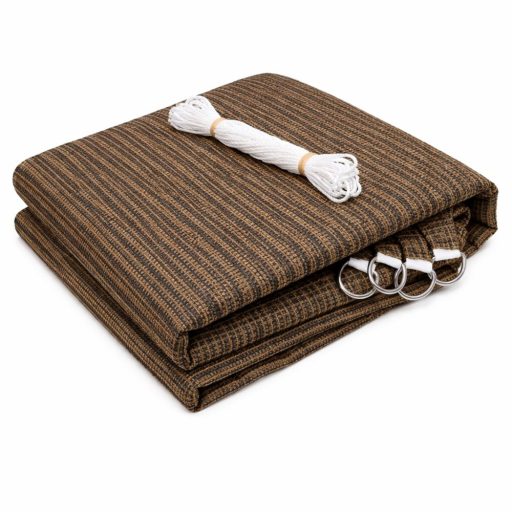 Sjenilo za sunce - za terasu, trikotne oblike 5x5x7m u boju kave- iz HDPE materiala