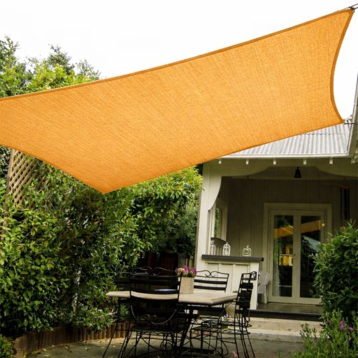 Sjenilo za sunce - za terasu, kvadratne oblike 4x4m u boju zlatnog pijeska- iz HDPE materiala