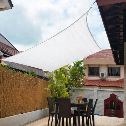 Sjenilo za sunce - za terasu, kvadratne oblike 4x4m bijele boje- iz HDPE materiala