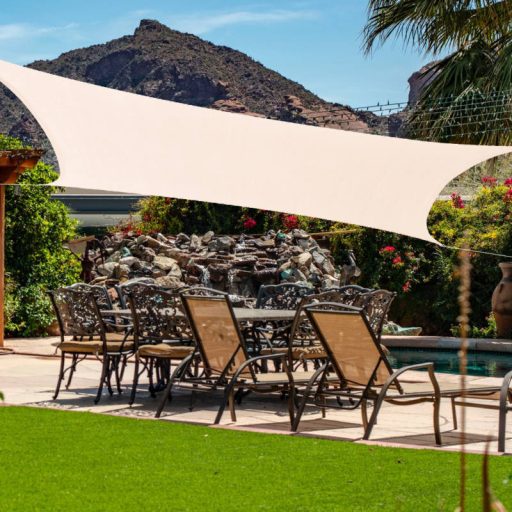 Sjenilo za sunce - za terasu, kvadratne oblike 2x4m svijetle bež boje- iz HDPE materiala