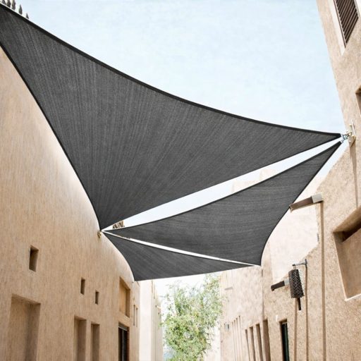 Sjenilo za sunce - za terasu, trikotne oblike 5x5x5m grafitne boje- iz HDPE materiala