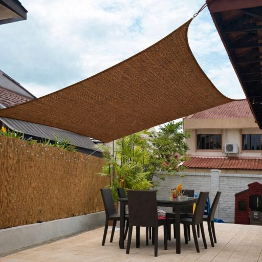 Sjenilo za sunce - za terasu, kvadratne oblike 5x5m u boju kave- iz HDPE materiala