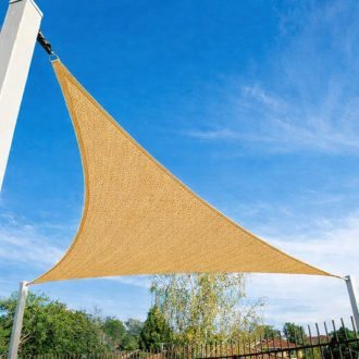   Sjenilo za sunce - za terasu, trikotne oblike 5x5x5m bež boje- iz premium HDPE materiala