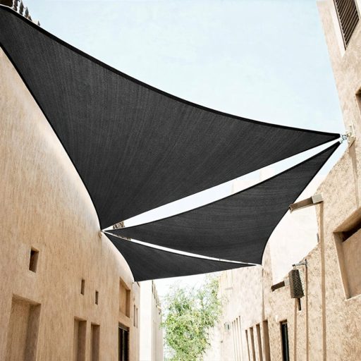 Sjenilo za sunce - za terasu, trikotne oblike 5x5x7m grafitne boje- iz premium HDPE materiala