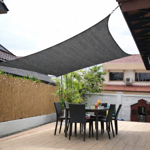 Sjenilo za sunce - za terasu, kvadratne oblike 3x3m grafitne boje- iz HDPE materiala