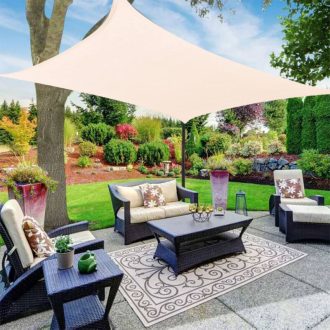   Sjenilo za sunce - za terasu, kvadratne oblike 4x5m svijetle bež boje- iz HDPE materiala